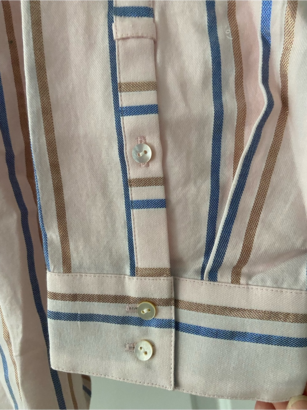 J. Jill Pink Shirt with Blue and Brown Stripes - Picture 5 of 7